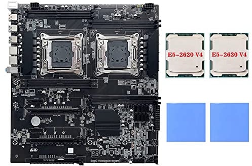 XIDIT X99 Dual-Socket Motherboard +2XE5-2620 V4 CPU+2XThermal Pad LGA2011-3 8XDDR4 ECC RAM Slot PCIE X16 Server PC Motherboard Replacement Kit