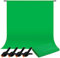 Green Screen Hintergrund 2M x 3M Fotohintergrund für Fotografie, Faltbare Grüner Hintergrund mit 4 Klemmen, Stoff Greenscreen für Fotografie Videkonferenz Interviews Live-Stream