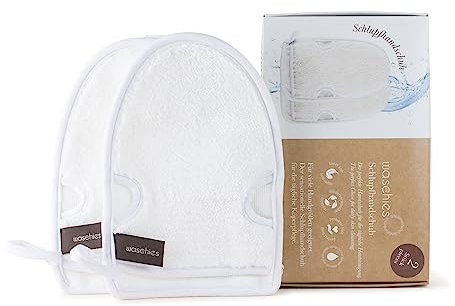 waschies Schlupfhandschuh 2er Set - Superweicher, Waschbarer Duschhandschuh zur Körperreinigung nur mit Wasser - Hypoallergen & Wiederverwendbar - Für Erwachsene & Jugendliche, Alle Hauttypen