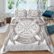 WIKINGER Bettwäsche 135x200 cm 4teilig Jungen 100% Mikrofaser Sommer Weiche Winter Warm Kinder Bettbezüge mit Reißverschluss 3D Vintage Viking Bettbezug mit 2 Kissenbezüge 80x80 cm
