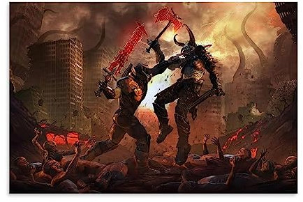 UMCHU Doom Eternal Art Poster Dekorative Malerei Leinwand Wandkunst Wohnzimmer Poster Schlafzimmer Malerei,Wandkunst Bilddruck Moderne Familienzimmer Dekor 08x12inch(20x30cm)