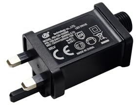 BEISHIDA 12V 1A Class 2 Power Supply Adapter,IP44 LED Transformer Replacement for String Light/Inflatable Device/Holiday Christmas Lights, Black