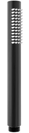 Doccetta tonda in ottone nero opaco, monogetto con ugelli anticalcare e attacco standard G 1/2”