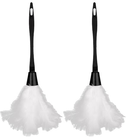 MEISH 2 Pieces Feather Duster Soft Thick Soft Feathers Cleaning Tools for Halloween Holiday Party Costume Accessories