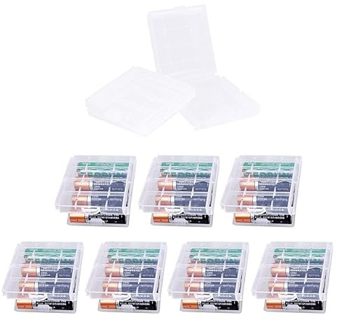 9Pcs Transparent AA/AAA Cell Battery Storage Case Holder Box,Transparent Waterproof Plastic Battery Case,Clear Plastic Cell Battery Storage Case Holder Box for Batteries and Rechargeable Batteries