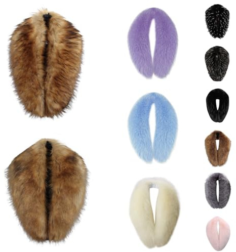 Fellkragen Pelzkragen Kunstfell Kunstpelz Fell Kragen Pelzschal Wie echt für Kapuze Kapuzenmantel Winter Parka Mantel Jacke Pelzkragen für Kapuze