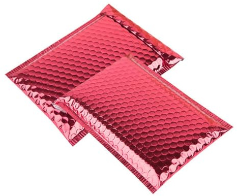 50 Stück individuelle Luftpolstertaschen, gepolsterte Versandtaschen mit bedruckter Versandtasche für Schmuck, Versandtaschen für Make-up-Kleidung, Rot, 23 x 30 cm