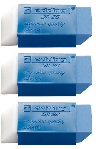 EDDING 3 Radiergummis Plastic DR20 Bleistift und Tinte
