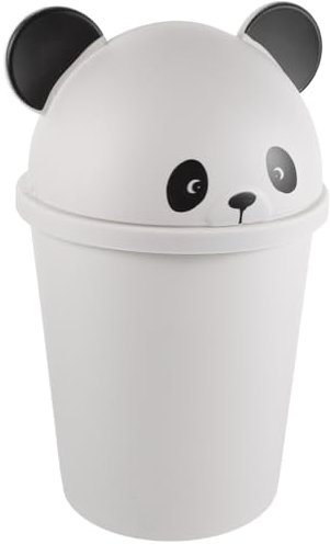 DEARMAMY Poubelle Panda Poubelle Animale Conteneur Corbeille À Papier Poubelle De Recyclage Poubelle Avec Couvercle Pivotant Pour Bureau Maison Cuisine 12L