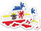 Finest Folia 2er Set Länder Silhouetten Aufkleber Länderaufkleber Bundesland Flagge Sticker für Auto Fahrrad Motorrad Modellblau selbstklebend wetterfest R215 (37 Mecklenburg-Vorpommern)