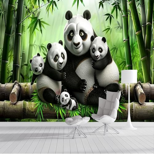 Custom Size Wall Murals - Bamboo Panda, Music Panda - Self-Adhesive Removable Peel and Stick Wallpaper for Office