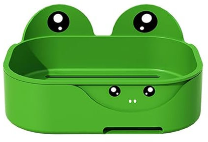 Rufevee 1 Pc Mignon Grenouille Porte-Savon Auto drainant Savon Plateau en Plastique Barre Porte-Savon nouveauté Mural éponge Plaque pour Cuisine Douche Salle de Bain décoration