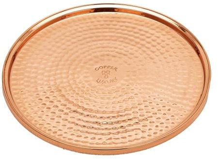NKlaus Kupfer Dekoteller Hammered - reines Kupfer (100%) Handgefertigter Dekoteller im Gehämmert-Design, Luxuriös und Vielseitig 16157