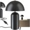 tectake® Tischlampe, Pilzform, Tischlampe Vintage Design, Tischleuchte, Leselampe, Nachtlicht, Lampe Wohnzimmer, Table Lamp, kleine Lampe, Tischlampe retro, Nachttischlampe mit Kabel - schwarz