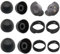 Yuiturt Ohrstöpsel-Set für Samsung Galaxy Buds FE SM-R170, mit 3 Paar Silikon Ohrstöpsel und 2 Paar Ohrflügel, Kopfhörer Ohrpolster, rutschfeste Kopfhörer Aufsätze mit Flügelspitzen (Schwarz)