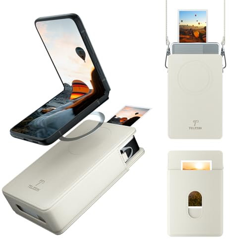 TELESIN° Magnétique Étui pour imprimante Photo Portable Xiaomi, Housse de Protection Magnétique avec Cordon de Serrage pour Imprimante Photo Portable Xiaomi (étui Uniquement) Blanc