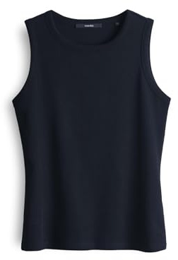 someday Damen Top | Geripptes Top KLEANNE Slim aus BCI Cotton Mix Ocean, 38