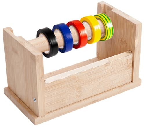 UNICRAFTALE Holz Abroller Für Abdeckband Bastelband Abroller Klebeband Abroller Holz Klebeband Abroller Für Mehrere Rollen Klebebandschneider Für Schule Malerei Küche Büro Geschenke 243mm