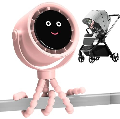 Tisujune Fan for Stroller - Baby Stroller Fan Personal Cooling | 360 Rotatable Cool Gadgets, Battery Operated Air Cooler for Summer Crib Car Seat Bike Treadmill