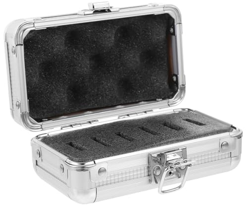 TEHAUX Telescope Lens Filter Storage Case with 6 Slots Aluminum Alloy Filter Holder for Astronomy Enthusiasts Protective Eyepiece Carrying Box with Soft Foam for Outdoor Use