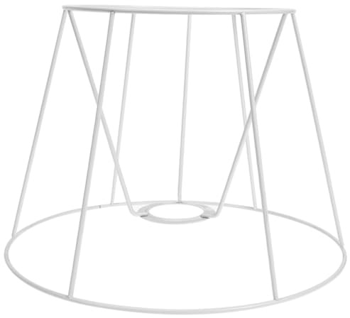 Selbstgemacht Lampenschirmrahmen aus Metall mit E27-Fassung für Tischlampen | Weiß, Moderner Look, für Zuhause und Café, Aufbau, Multifunktional als Dekorativer Lampenhalter