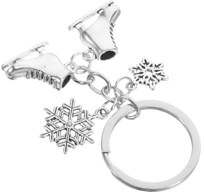 TOYANDONA Eislauf Schlüsselanhänger Schlittschuh Charm aus Langlebiger mit Schneeflockenmotiv Vielseitiger Taschenanhänger für Winterfans Geschenk für Skating Eislaufteam