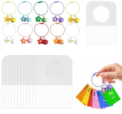 Yoto Card Holder, 10 Card Rings with 200 Labels for Yoto Mini Cards Storage, Travel Organiser for Kids to Sort and Protect Their Card Collections, Durable Card Accessories