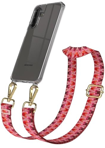 EAZY CASE Handykette - Verstellbares Taschenband kompatibel mit Galaxy A17, Schulterriemen, Handykordel mit Silikon Hülle, Umhängetasche, Beere Gold