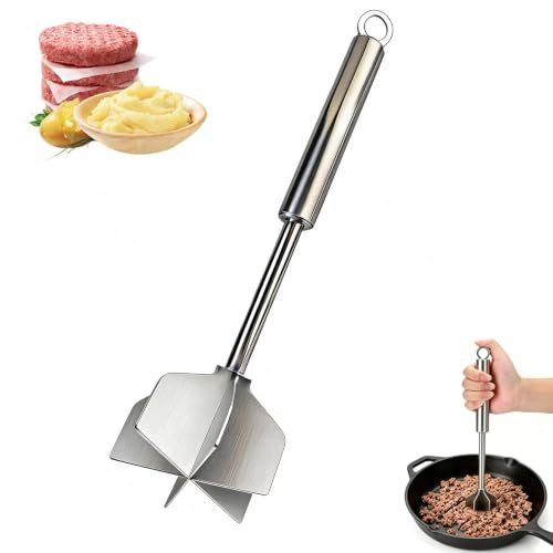VELAJA Hachoir à Viande Manuel, Hachoir à Viande - Hachoir Multifonction en Acier Inoxydable Résistant à la Chaleur, Broyeur de Viande Hachée pour Hamburger, Bœuf, Volaille, Légumes, 26 cm