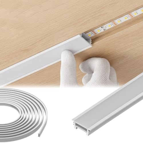 3 Meter LED Neon Silikon Profil milchweiß, LED Abdeckung für Lichtleisten | Led streifen schiene & led schiene außenbereich, led abdeckung milchig für akustikpaneele, wasserdicht mit sanftem Licht