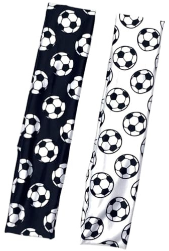 INOOMP 2 Stück Elastische Fußball Haarbänder mit Praktischem Schweißband Modisches Sportstirnband für Fitness und Wm Party Deko Bequem und Einfach zu Tragen