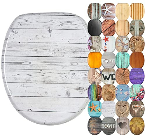 Sanilo Soft Close Toilet Seat, Wide Choice of Wooden Toilet Seats, Stable Hinges, Easy to Mount (Timber)