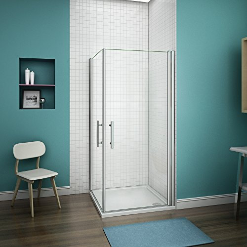 Porte de douche 100x90x185cm Porte pivotante cabine de douche verre anticalcaire