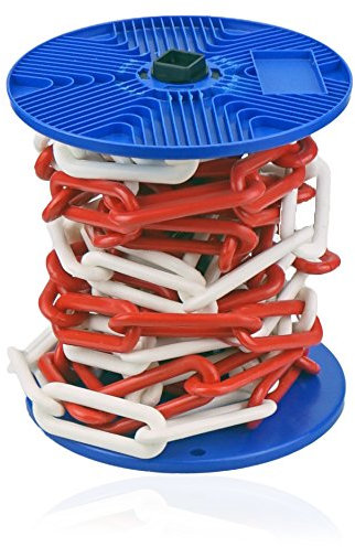D?rner & Helmer Kunststoff-Absperrkette 6m | ? 10mm rot/wei? Parkplatzsperre Plastikkette Kette (6 m / 10 mm)