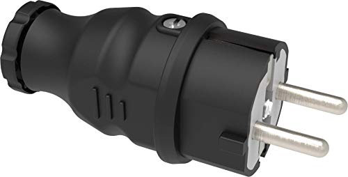 IP 44 Schuko Vollgummi Stecker, Kupplung, oder Schuko Steckdose Gummi SET 16A/250V (Stecker)
