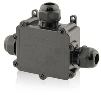 Intratec® Abzweigdose Wasserdicht [IP 68] Verschiedene Größen: 2-14 Öffnungen | Verteilerdose Wasserdicht | Verteilerdose Aufputz Schwarz | Verteilerdose Außen Wasserdicht | Abzweigkasten