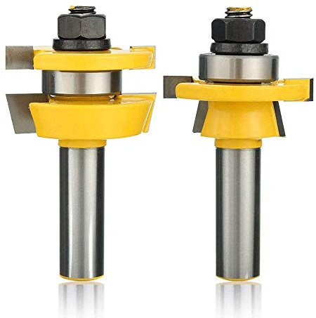 Gasea 2pcs 1/2 Inch Revel Stile and Rail Router Bit Set Wood Milling Cutter Woodworking Tool