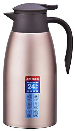 Stainless Steel Airpot Insulated Vacuum Thermal Flask Jug,Rose Gold,1.5 L（24 Hours Insulation）