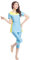 TianMaiGeLun Muslimische Bademode Badeanzug Full Cover Bescheidene Badebekleidung Modest Muslim Swimwear Beachwear Burkini Kurzarm Tops und Hose 2-Teilige Modest Bademode Sets (Hellblau, L)