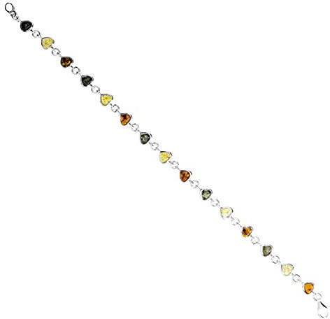 Armband - kleines Herz - Silber 925/000 - Bernstein