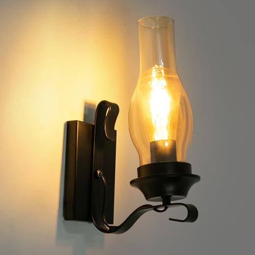 MINUS ONE Einfach Kreativ Wandleuchte Vintage Antik Nostalgie Innen Design Wandlampe Rund Weiß Glas Lampenschirm Lampenfassung Rustikale Wandleuchte Antik Wirkende