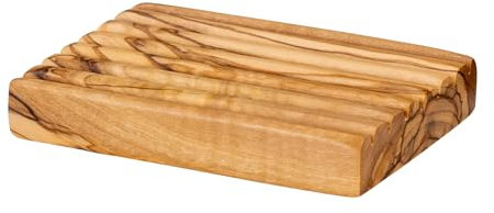 Seifenschale ca.12x8cm Olivenholz Geriffelt Seifenhalter Badzubehör Holz Natur Unikat Bad Seifenablage