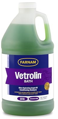 Farnam Vetrolin Bath, Ultra-Hydrating Argan Oil Conditioning Shampoo, Enhances Shine, Soothes Dry Skin, for Horses and Dogs, 64 oz.