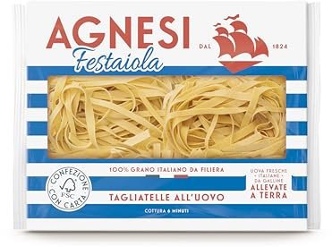 Agnesi Tagliatelle all’Uovo - Pasta all’Uovo Festaiola, Confezione in Carta FSC, 250 Grammi