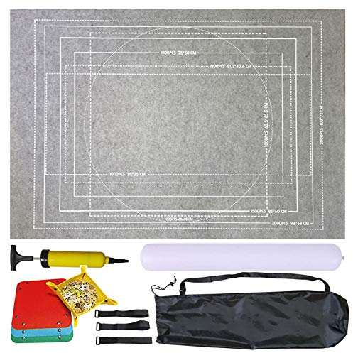 Celawork Puzzlematte für Puzzles,Jigsaw Rolls,mit bis 1500 2000 3000 Puzzle Teile Puzzle Pad Puzzleunterlage Puzzle Rollmatte,praktisches Zubehör zur Aufbewahrung von Puzzles (Grau, für 2000PCS)