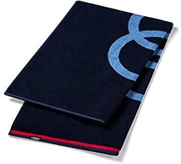 Audi 3132100400 Handtuch 80x150cm blau Badetuch Strandtuch Ringe Logo