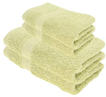 Julie Julsen Bio Duschtuch-Set 4 TLG. 2 Dusch- 2 Handtücher Lindgrün 100% Baumwolle Frotte 550g/m²