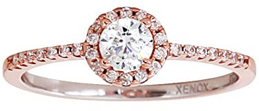 XENOX XS7366R/54 Damen Ring Sterling-Silber 925 Rose weiß 17,2 mm Größe 54