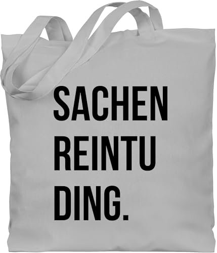Shirtracer Baumwolltasche - Festival Zubehör - Sachenreintuding schwarz - Unisize - Hellgrau - festivalzubehör geschenk weihnachten sachen bag festivaltasche konzert reintu stoffbeutel festivalbeutel