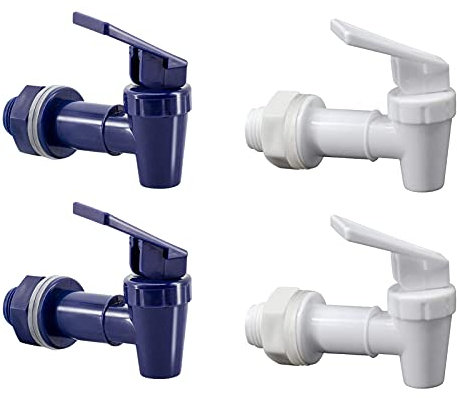 hgzaccompany BPA-freier Ersatzhahn für Kühler, Zapfhahn für Kühler, Kunststoff-Zapfhahn für Wasserspender.(4, blau und weiß)